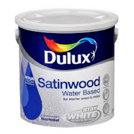 Picture of 2.5 LITRE  DULUX  WATER BASED SATINWOOD WHITE