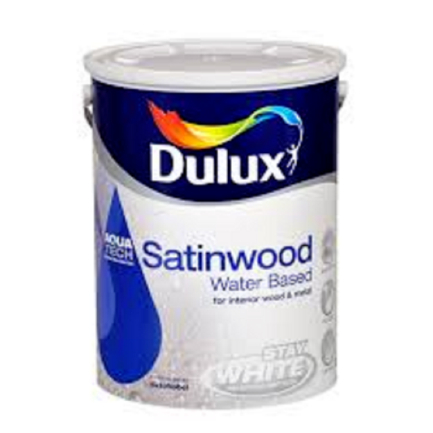 Picture of 5 LITRE DULUX WATER BASED SATINWOOD BRILLIANT WHITE