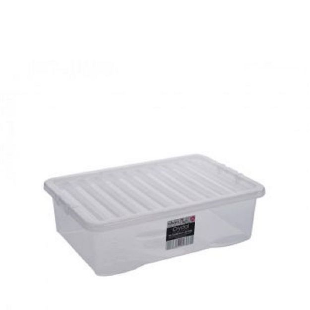 Picture of Wham Crystal Underbed Storage Box & Lid Clear - 32ltr