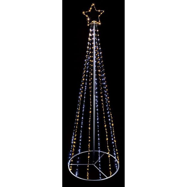 Picture of BLACK PIN WIRE PYRAMID TREE WITH TOP STAR - 6.8FT