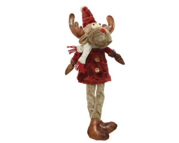 Picture of PLUSH REINDEER WITH DANGLING LEGS- 26CM