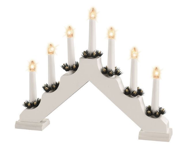 Picture of WOODEN CANDLEBRIDGE WHITE