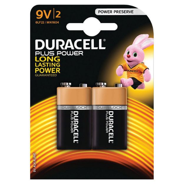Picture of DURACELL 9VK2P ALKALINE BATTERIES (2) S3568