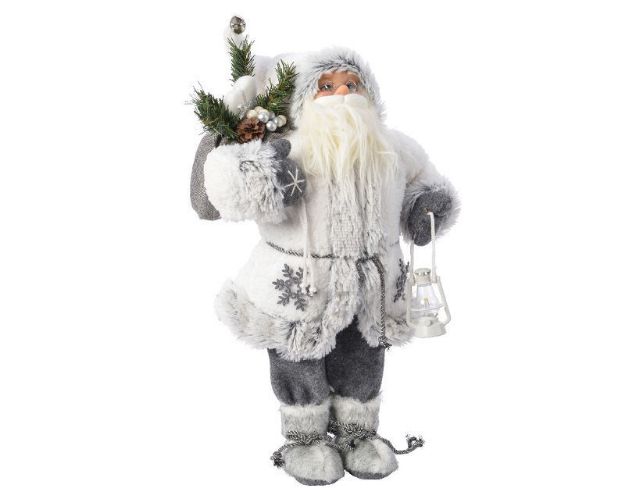 Picture of Grey Plush Santa with White Snowflake Jacket - 180cm