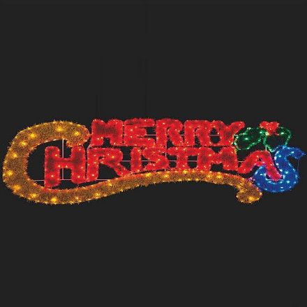 Picture of MERRY CHRISTMAS TINSEL LIGHT SIGN 145 X 53CM