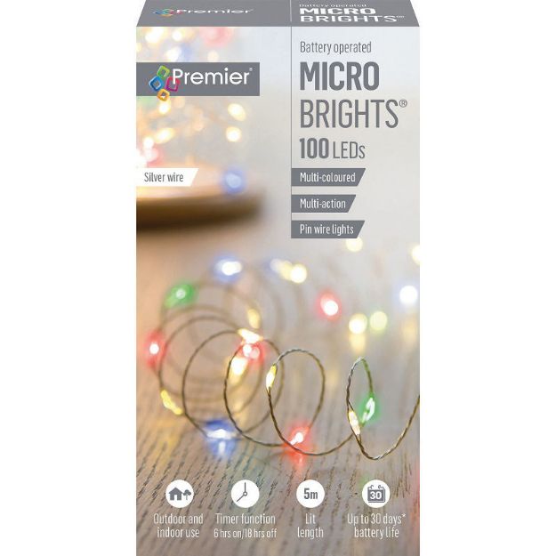 Picture of Premier 100 LED Battery Operated Multi-Action Microbrights - Multi coloured