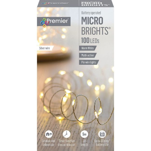 Picture of Premier 100 LED Battery Operated Multi-Action Microbrights - Warm White
