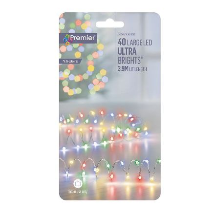 Picture of 40 LED Battery Operated ULTRABRIGHTS With Timer - Multi-Coloured