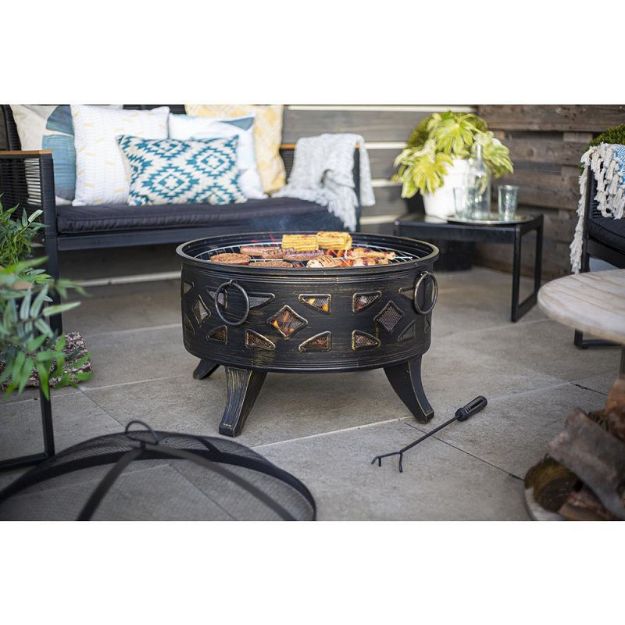 Picture of DIAMOND DEEP BOWL FIREPIT WITH GRILL