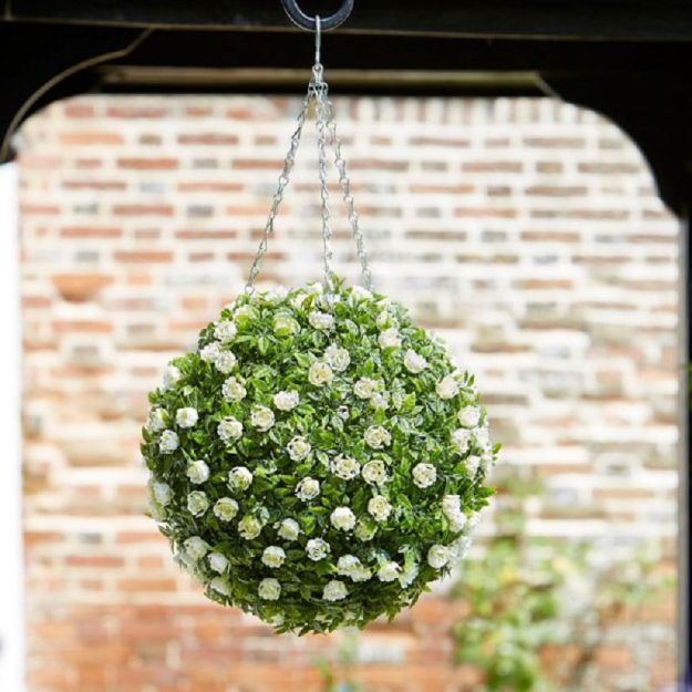 Picture of TOPIARY WHITE ROSE BALL - 30CM