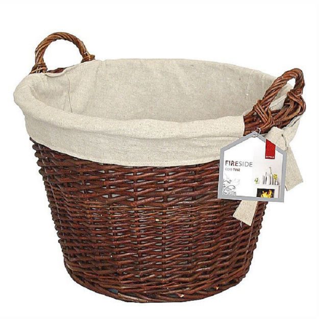 Picture of TWO TONE WICKER LOG BASKET 15-260A LINED