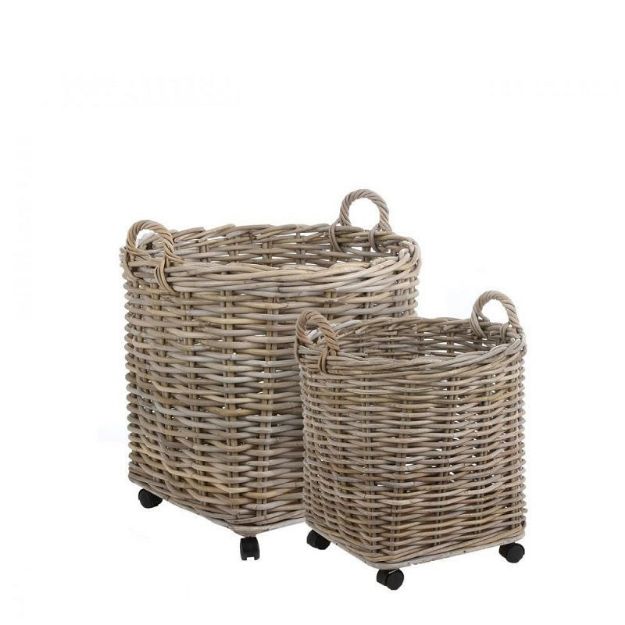 Picture of MARCIA SET OF 2 ROUND  BASKETS ON WHEELS