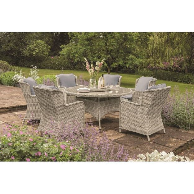 Picture of EDEN ROSE 6 SEATER 1.5M ROUND SET &  LAZY SUSAN