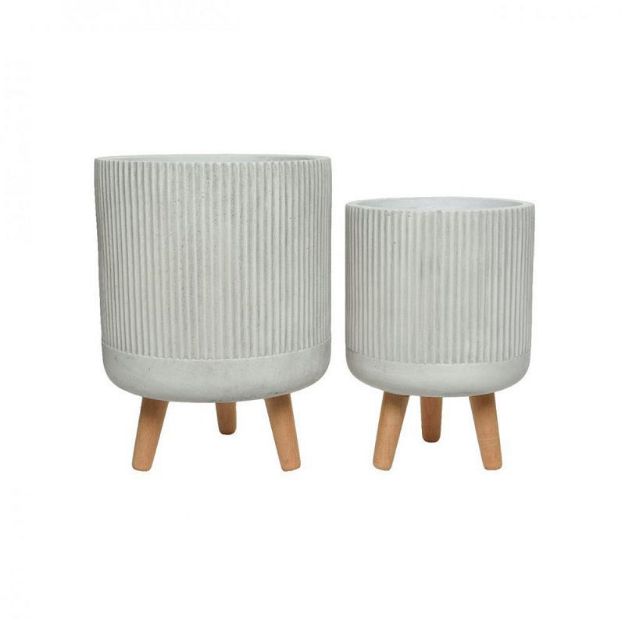 Picture of FIBRE CLAY  PLANTER PIN LEGS - WHITE - SET OF TWO