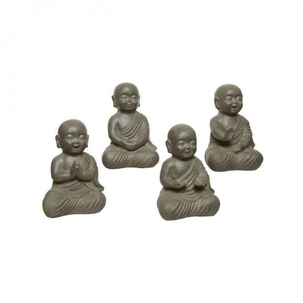 Picture of ANTHRACITE BROWN FIBRE CLAY BUDDHAS - 35CM