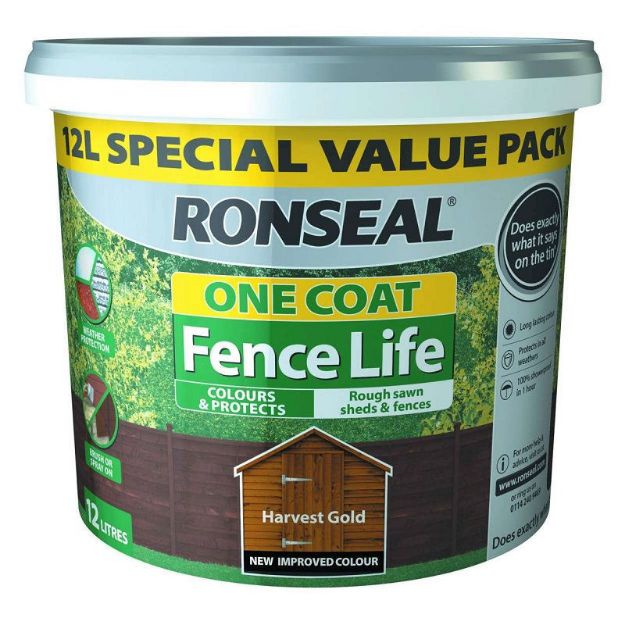 Picture of RONSEAL FENCE LIFE PLUS HARVEST GOLD 12L