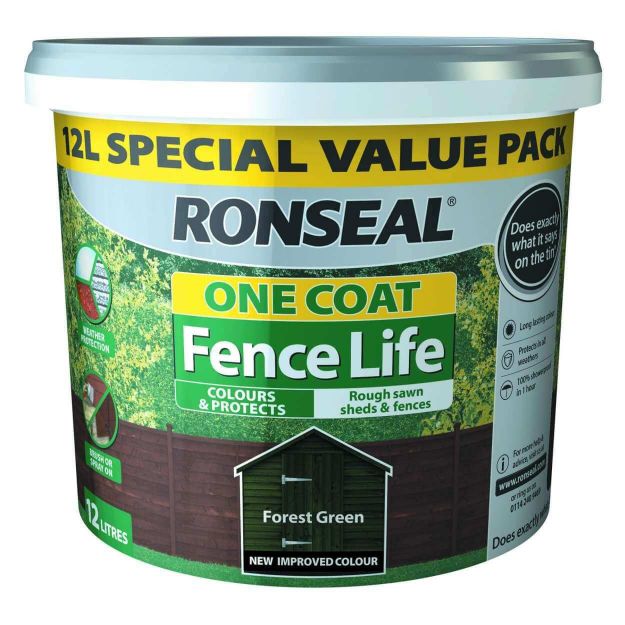 Picture of RONSEAL FENCE LIFE FOREST GREEN 12L