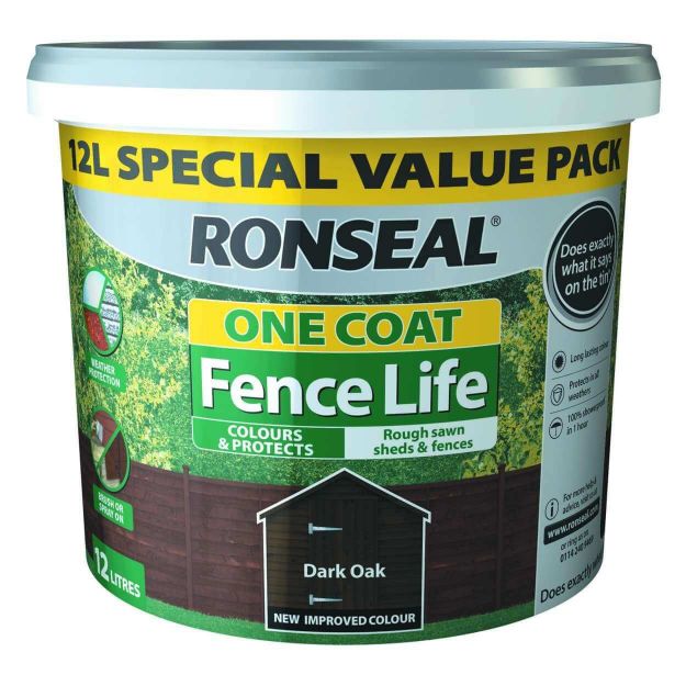 Picture of RONSEAL FENCE LIFE DARK OAK ONE COAT 12L