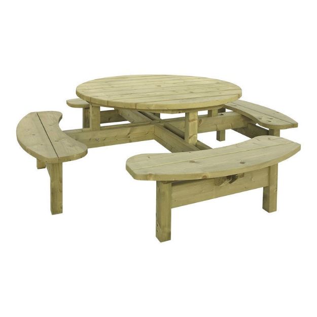 Picture of 8 SEATER PRESSURE TREATED ROUND PICNIC BENCH