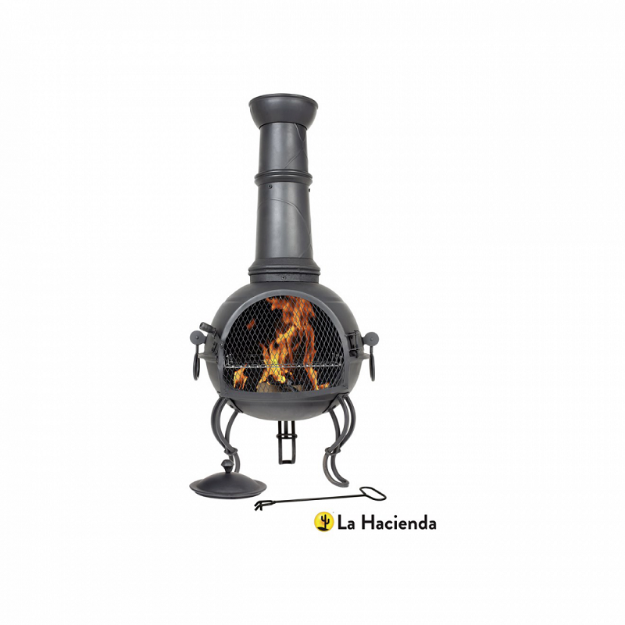 Picture of MURCIA EXTRA LARGE STEEL CHIMENEA WITH GRILL