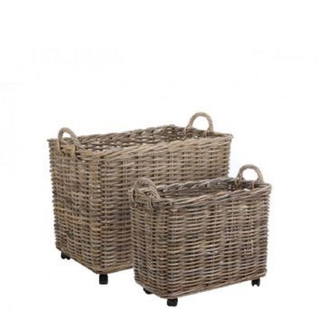 Picture of MARCIA SET OF 2 RECTANGULAR BASKETS ON WHEELS