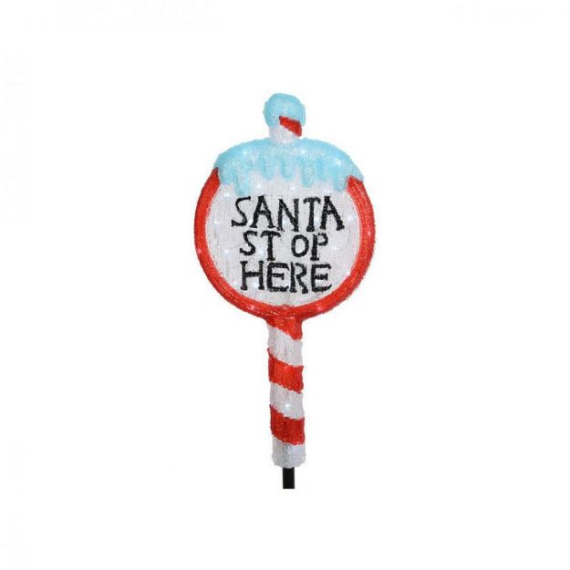 Picture of LED Acrylic Santa Stop Here Sign - 93cm