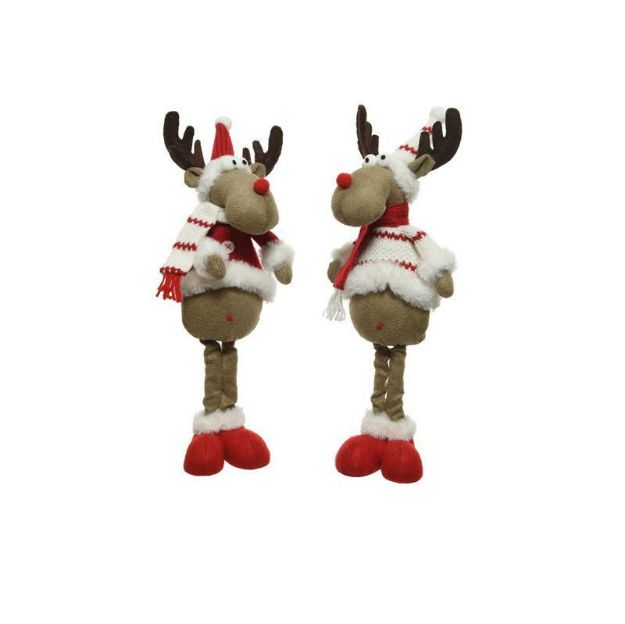 Picture of Plush Standing Deer with Hat & Scarf 2 Assorted - 43cm