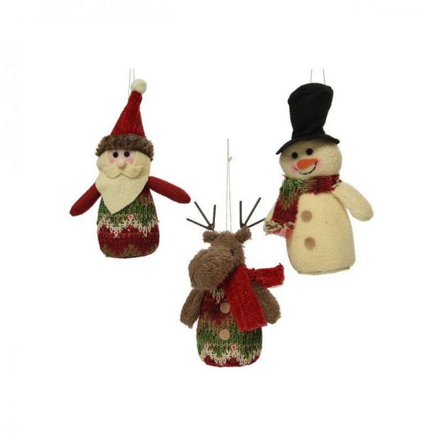 Picture of Plush Santa, Snowman and Reindeer 3 Assorted - 17cm