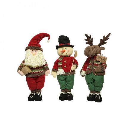 Picture of Plush Standing Santa, Snowman and Reindeer 3 Assorted - 84cm