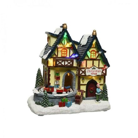 Picture of LED Christmas Shop Village Scene - 21cm
