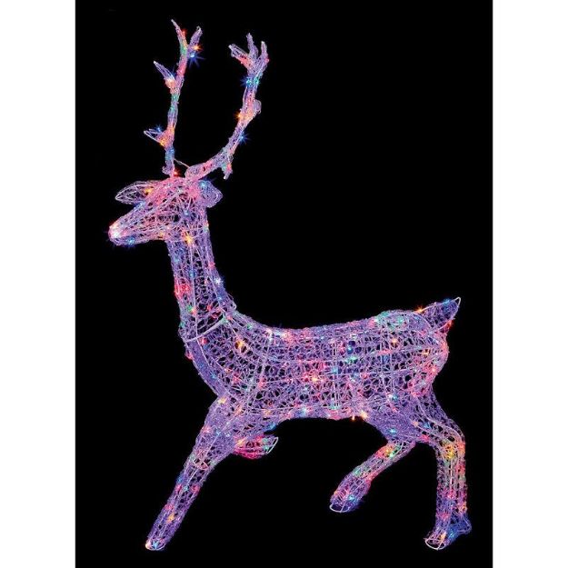 Picture of LED Multi-Action Soft Acrylic Stag Multi-Coloured - 1.4m