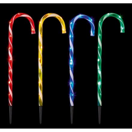 Picture of SET OF 4 M/C CANDY CANE PATH LIGHTS - 62CM