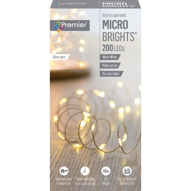 Picture of 200 MULTI - ACTION  LED MICROBRIGHTS BATTERY OPERATED LIGHTS - WARM WHITE