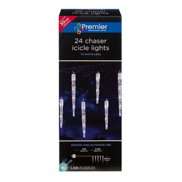 Picture of 24 CHASER ICICLES WITH 72 WHITE LED's