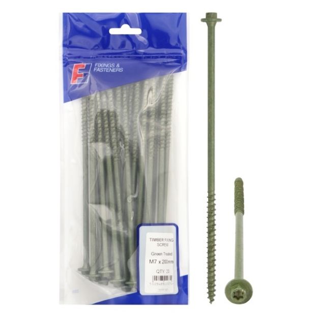 Picture of TIMBER FIXING SCREW 6.3 X 100mm BAG 20