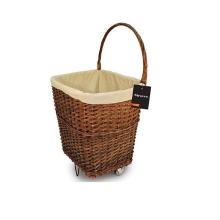 Picture of SIROCCO LARGE NATURAL WICKER FIRELOG CART WHEELS