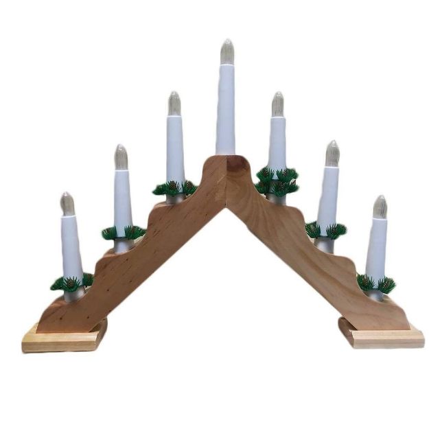 Picture of WOODEN CANDLEBRIDGE NATURAL - Battery Operated