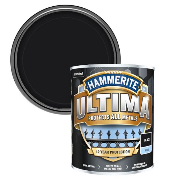 Picture of 750ML ULTIMA WATERBASED METAL PAINT SMOOTH BLACK