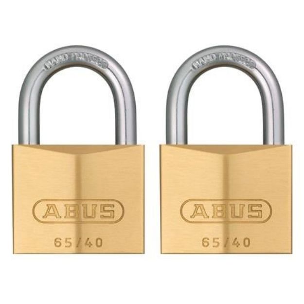 Picture of TWIN PK COMPACT BRASS PADLOCK 40MM