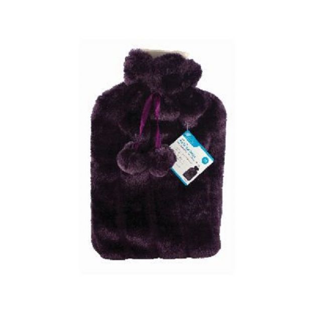 Picture of 2L HOT WATER BOTTLE PLUSH FAUX FUR COVER- PUR