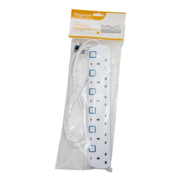 Picture of 6 WAY INDIVIDUALLY SWITCHED SOCKET 2M CABLE
