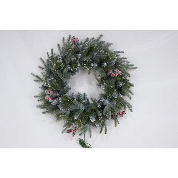 Picture of BERRY SPRUCE FROSTED WREATH - 60CM