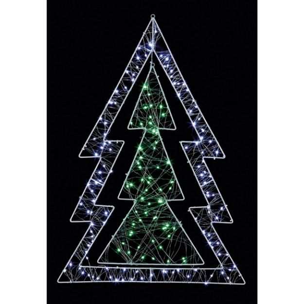 Picture of LED PIN WIRE CHRISTMAS DOUBLE TREE - 80CM