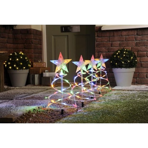Picture of LED SPIRAL TREE STAKE LIGHT SET OF 4 Multi-coloured