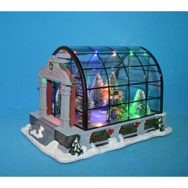 Picture of LED BATTERY OPERATED WINTER GREENHOUSE SCENE - 22.5CM