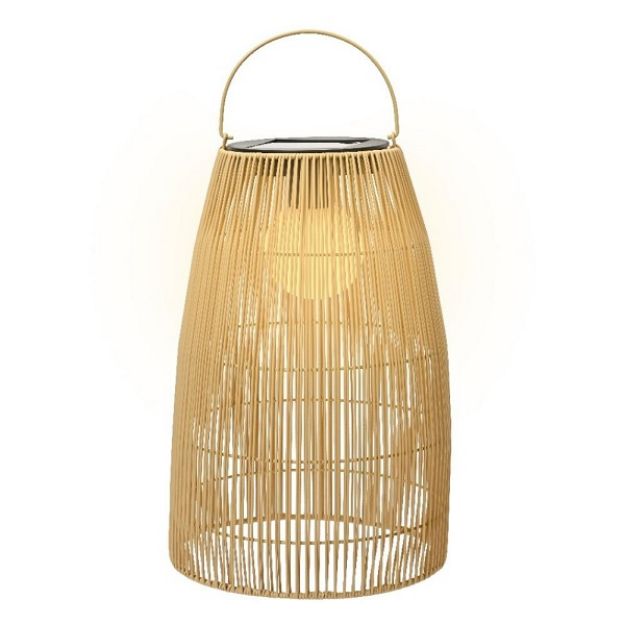 Picture of SOLAR POWERED NATURAL WICKER LANTERN