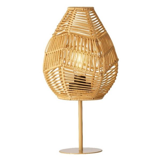 Picture of LED WICKER TABLE LAMP B/O - WW